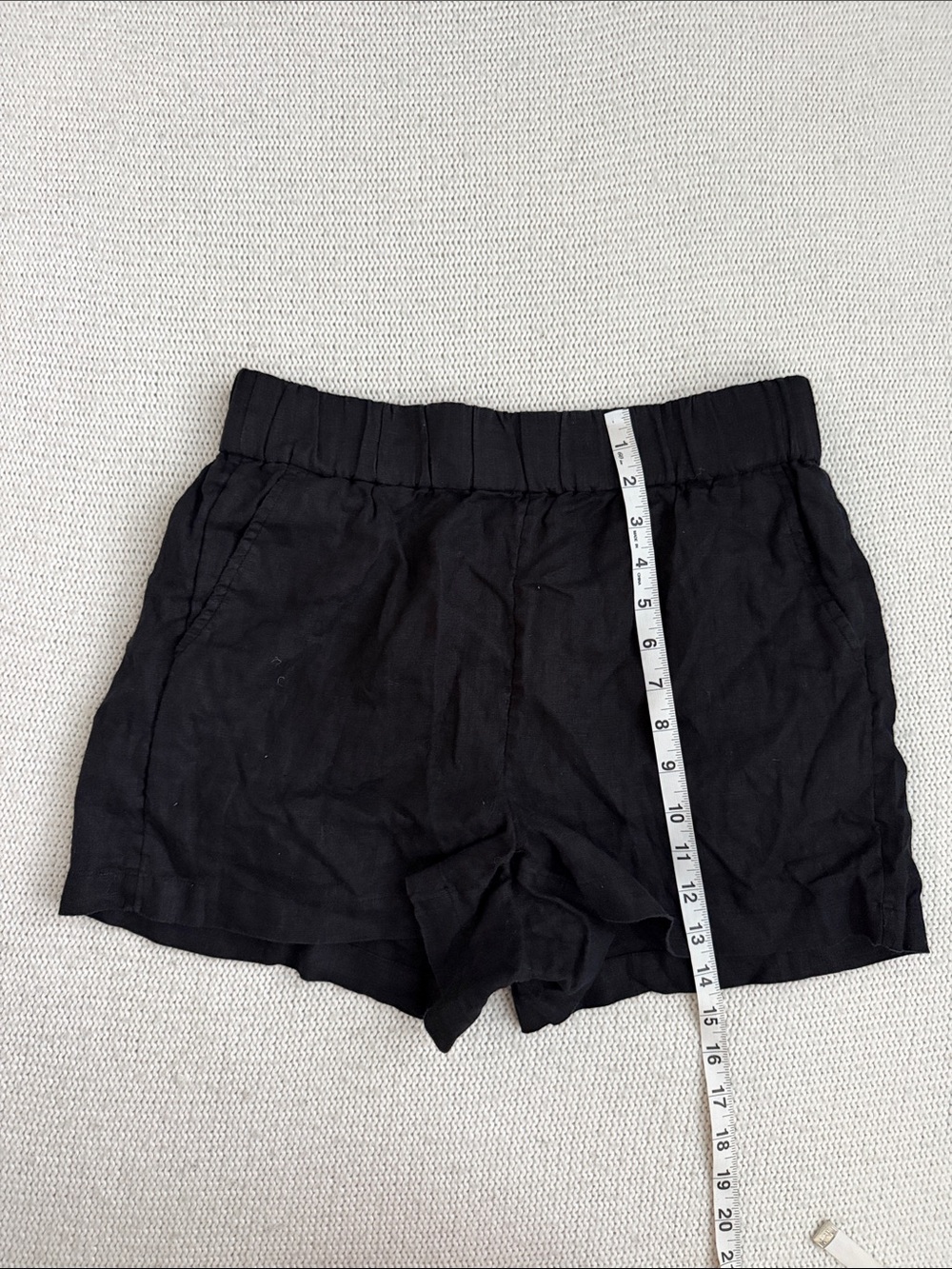 J Crew 100% Linen Pull On Shorts Black Size Small - Picture 4 of 6